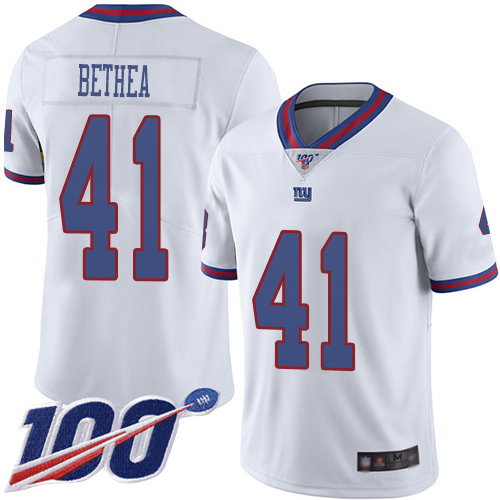 Men New York Giants #41 Antoine Bethea Limited White Rush Vapor Untouchable 100th Season Football NFL Jersey